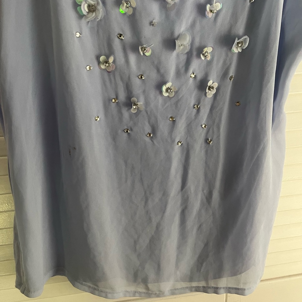 Embellished Express Light Blue Top